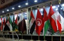 Flags of Arab countries for sale at a shop in Baghdad's Karada district
