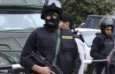 Police stand guard at a square in central Cairo