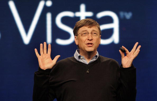 Microsoft founder Bill Gates speaks duri