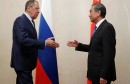 Russia's Foreign Minister Sergei Lavrov meets with China's Foreign Minister Wang Yi on the sidelines of the ASEAN Foreign Ministers' Meeting in Singapore