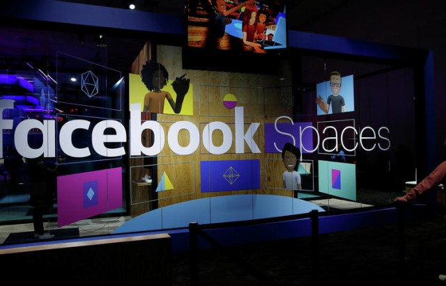 An attendee waits to try the newly announced Facebook Spaces virtual reality platform during the annual Facebook F8 developers conference in San Jose