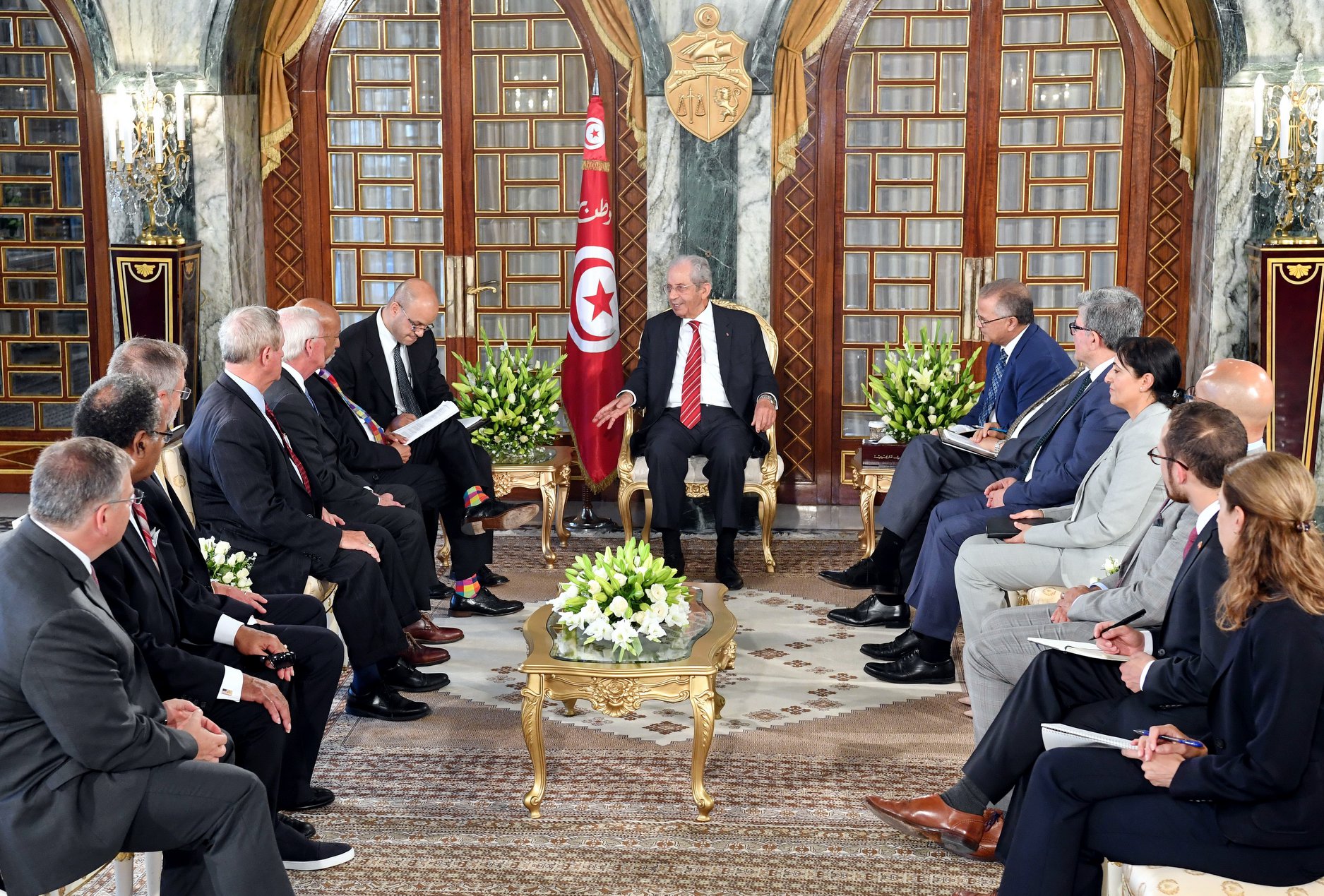 رئيس الجمهورية محمد الناصر يستقبل وفدا عن مجلسي النواب والشيوخ الأمريكيين